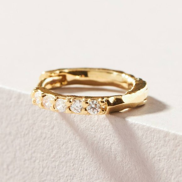 HTF Anthropologie Iris Reversible Huggie Hoop Earrings - Picture 2 of 5